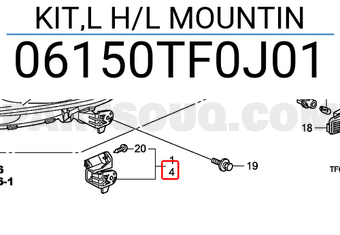Honda 06150TF0J01 KIT,L H/L MOUNTIN