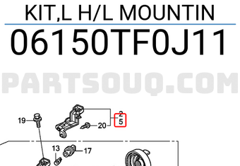 Honda 06150TF0J11 KIT,L H/L MOUNTIN