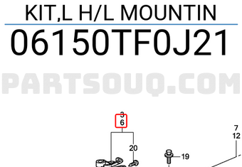Honda 06150TF0J21 KIT,L H/L MOUNTIN