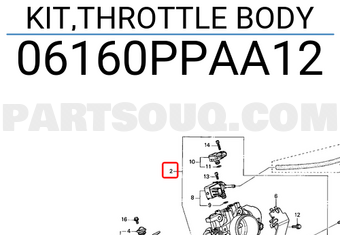 Honda 06160PPAA12 KIT,THROTTLE BODY