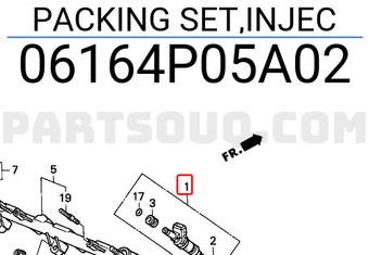 Honda 06164P05A02 PACKING SET,INJEC