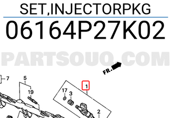 Honda 06164P27K02 SET,INJECTORPKG