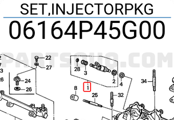 Honda 06164P45G00 SET,INJECTORPKG