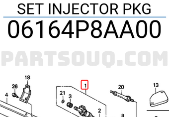 Honda 06164P8AA00 SET INJECTOR PKG
