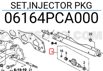 Honda 06164PCA000 SET,INJECTOR PKG