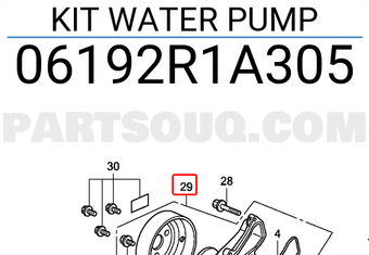Honda 06192R1A305 KIT WATER PUMP