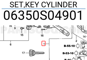 Honda 06350S04901 SET,KEY CYLINDER