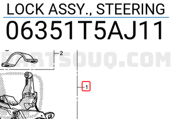 Honda 06351T5AJ11 LOCK ASSY., STEERING