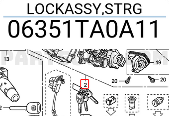 Honda 06351TA0A11 LOCKASSY,STRG