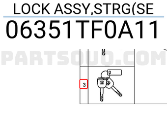 Honda 06351TF0A11 LOCK ASSY,STRG(SE