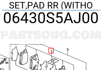 Honda 06430S5AJ00 SET,PAD RR (WITHO