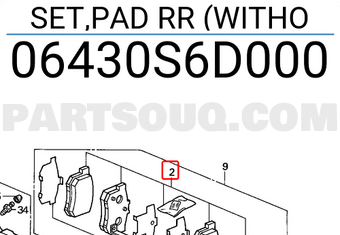 Honda 06430S6D000 SET,PAD RR (WITHO