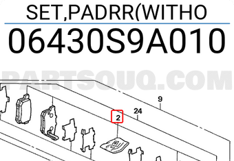 Honda 06430S9A010 SET,PADRR(WITHO