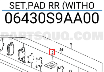 Honda 06430S9AA00 SET,PAD RR (WITHO