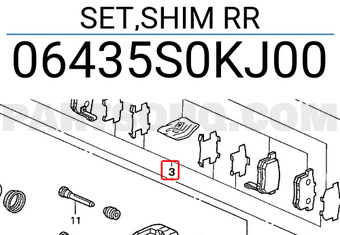 Honda 06435S0KJ00 SET,SHIM RR