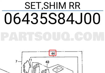 Honda 06435S84J00 SET,SHIM RR