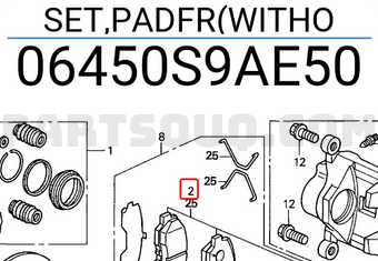 Honda 06450S9AE50 SET,PADFR(WITHO