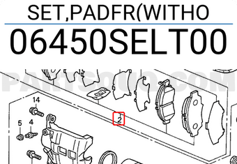 Honda 06450SELT00 SET,PADFR(WITHO
