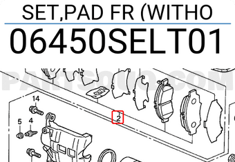 Honda 06450SELT01 SET,PAD FR (WITHO