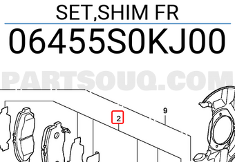 Honda 06455S0KJ00 SET,SHIM FR