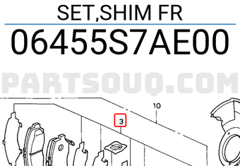 Honda 06455S7AE00 SET,SHIM FR