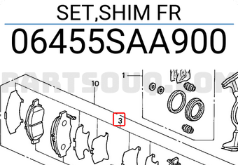Honda 06455SAA900 SET,SHIM FR
