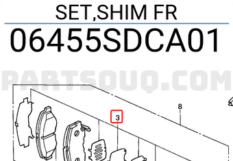 Honda 06455SDCA01 SET,SHIM FR