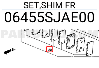 Honda 06455SJAE00 SET,SHIM FR