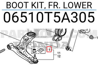 Honda 06510T5A305 BOOT KIT, FR. LOWER