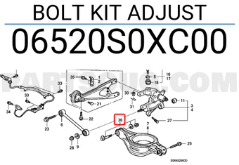 Honda 06520S0XC00 BOLT KIT ADJUST