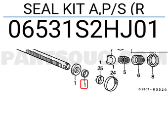Honda 06531S2HJ01 SEAL KIT A,P/S (R