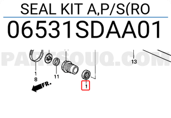 Honda 06531SDAA01 SEAL KIT A,P/S(RO