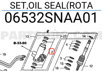 Honda 06532SNAA01 SET,OIL SEAL(ROTA
