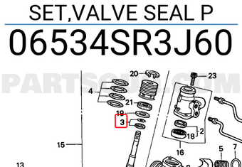 Honda 06534SR3J60 SET,VALVE SEAL P