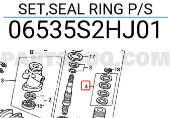 Honda 06535S2HJ01 SET,SEAL RING P/S