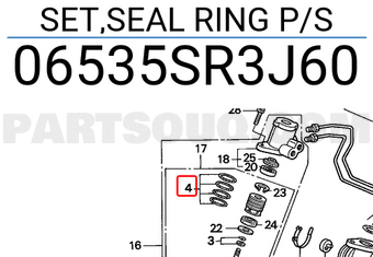 Honda 06535SR3J60 SET,SEAL RING P/S