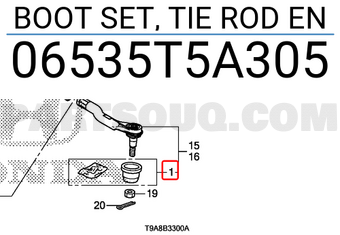Honda 06535T5A305 BOOT SET, TIE ROD EN