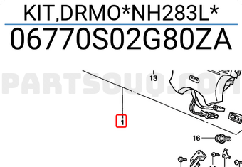 Honda 06770S02G80ZA KIT,DRMO*NH283L*