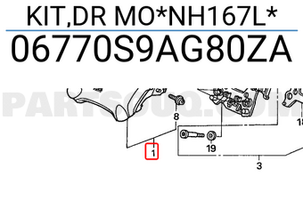 Honda 06770S9AG80ZA KIT,DR MO*NH167L*