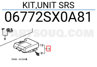 Honda 06772SX0A81 KIT,UNIT SRS