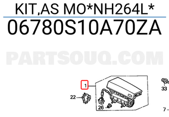 Honda 06780S10A70ZA KIT,AS MO*NH264L*