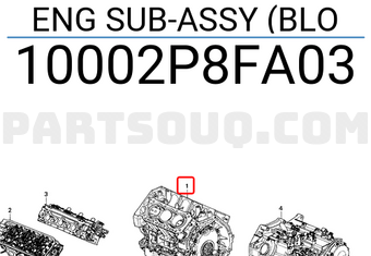 Honda 10002P8FA03 ENG SUB-ASSY (BLO
