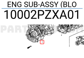 Honda 10002PZXA01 ENG SUB-ASSY (BLO