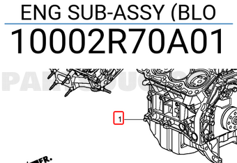 Honda 10002R70A01 ENG SUB-ASSY (BLO