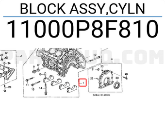 Honda 11000P8F810 BLOCK ASSY,CYLN