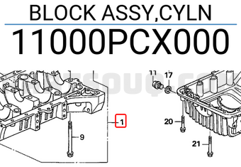 Honda 11000PCX000 BLOCK ASSY,CYLN