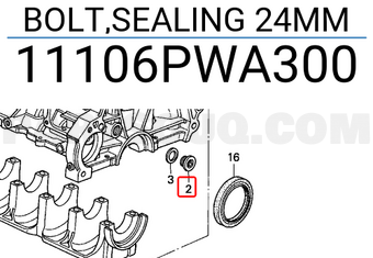 Honda 11106PWA300 BOLT,SEALING 24MM