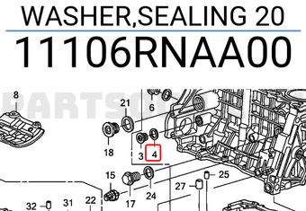 Honda 11106RNAA00 WASHER,SEALING 20
