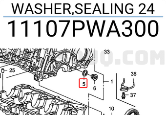 Honda 11107PWA300 WASHER,SEALING 24