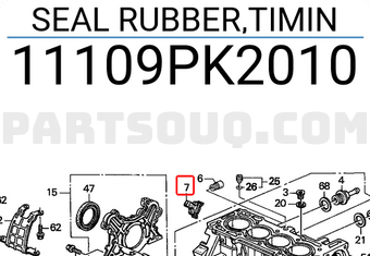 Honda 11109PK2010 SEAL RUBBER,TIMIN